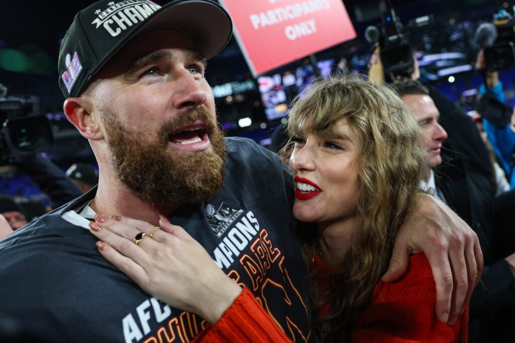 Travis Kelce and Taylor Swift in January 2024.