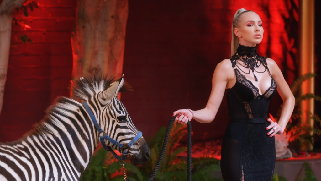 Christine Quinn and a zebra.