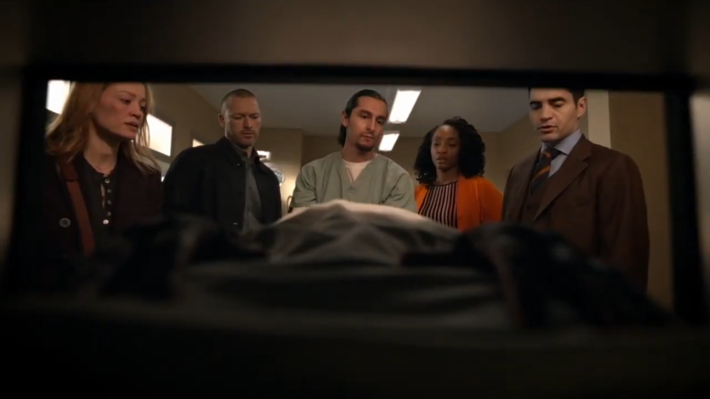 Will Trent's cast reunites in the season 2 trailer, with the help of a medical examiner.  Jake McLaughlin appears as Michael Ormewood in left center.