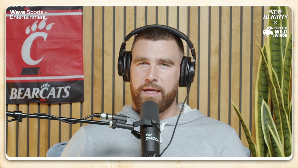 Travis Kelce on his podcast.
