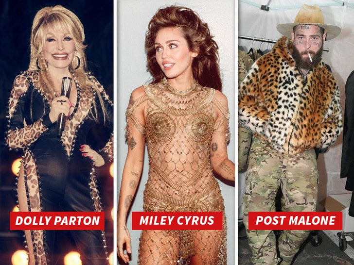 Post Malone, Miley Cyrus and Dolly Parton