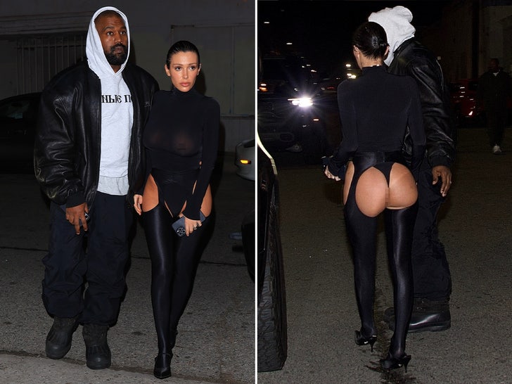 Bianca Censori Wears Sheer Jumpsuit with Kanye West to 'Vultures 2' Listening Party