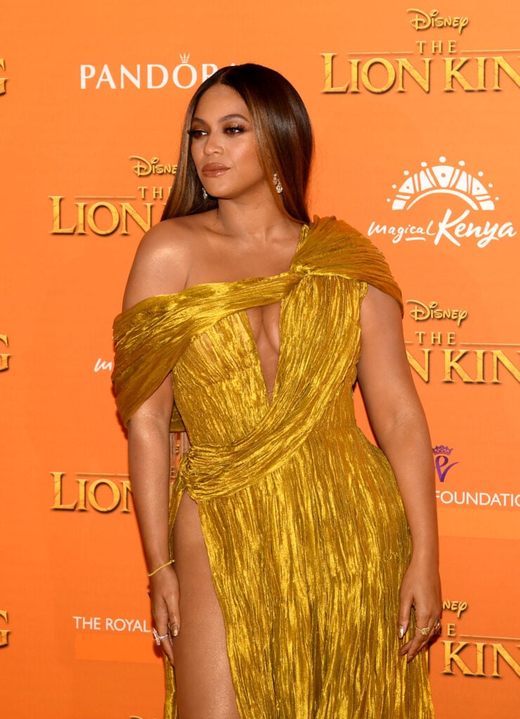 Beyoncé attends the European premiere of the Disney film "The Lion King" at the Odeon Luxe Leicester Square on July 14, 2019 in London, England. 