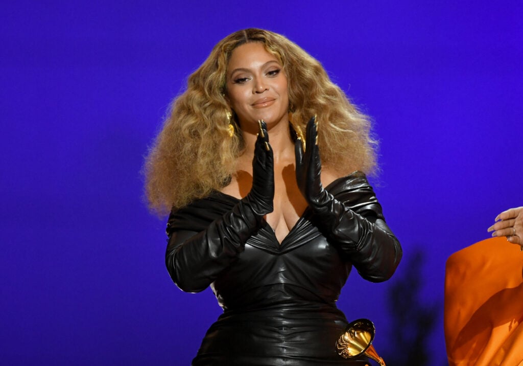 Beyoncé accepts the award for Best Rap Song for 'Savage' on stage during the 63rd Annual GRAMMY Awards at the Los Angeles Convention Center on March 14, 2021 in Los Angeles, California.
