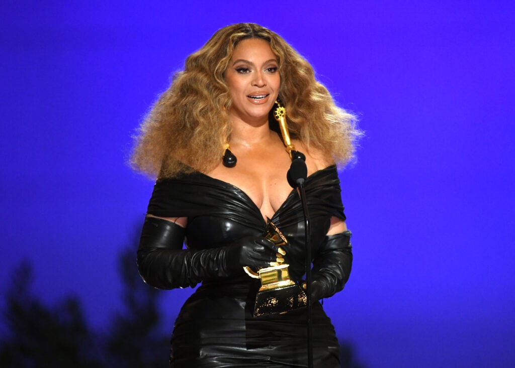 Beyoncé accepts the award for Best R&B Performance for 'Black Parade' on stage during the 63rd Annual GRAMMY Awards at the Los Angeles Convention Center on March 14, 2021 in Los Angeles, California.