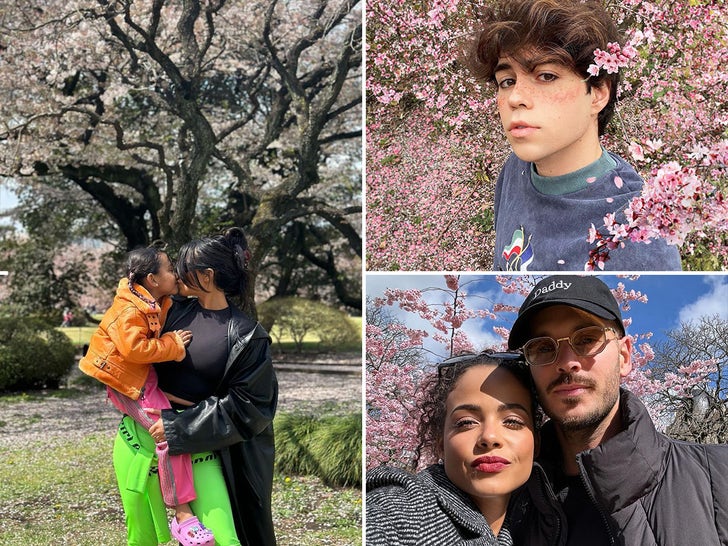 Celebrities with cherry blossoms