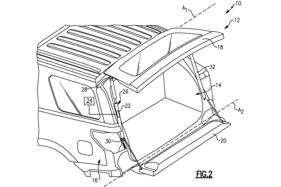 Ford split tailgate patent image