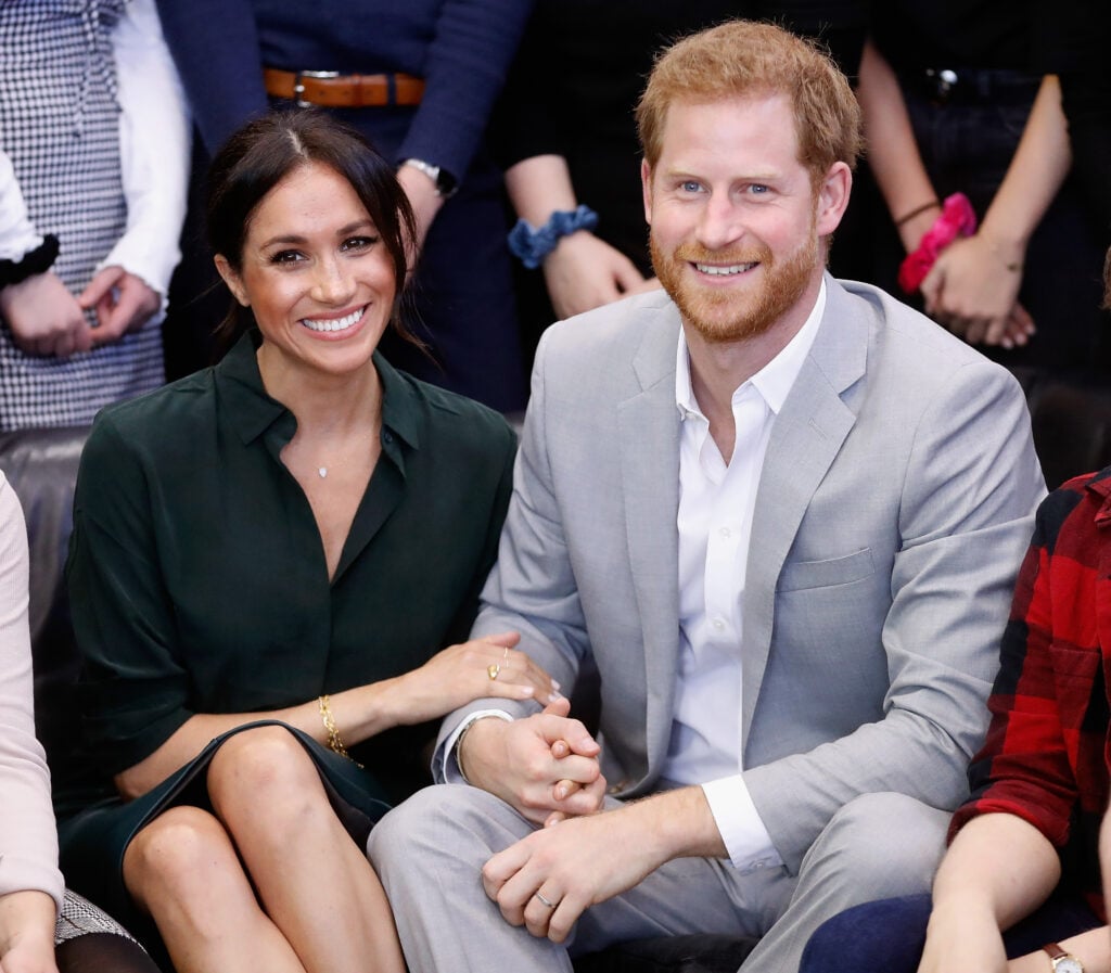 Meghan, Duchess of Sussex and Prince Harry, Duke of Sussex pay an official visit to the Joff Youth Center in Peacehaven, Sussex on October 3, 2018 in Peacehaven, United Kingdom. 