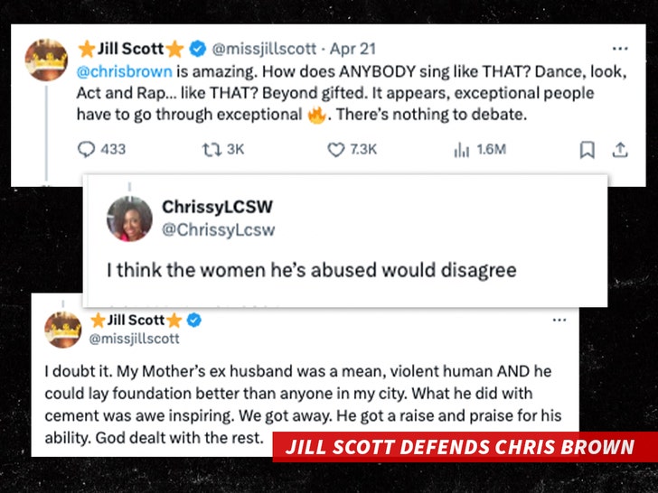 Jill Scott defends Chris Brown