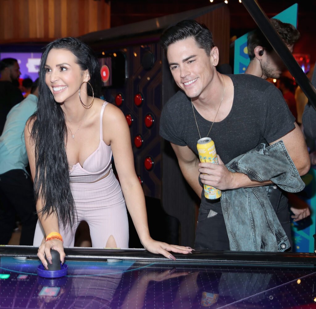 Scheana Marie and Tom Sandoval attend the Firework APP Launch at Two Bit Circus on September 13, 2018 in Los Angeles, California.  