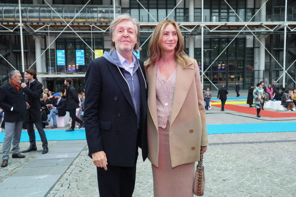 Paul McCartney and Nancy Shevell attend the Stella McCartney Womenswear Spring/Summer 2023 show as part of Paris Fashion Week on October 3, 2022 in Paris, France.