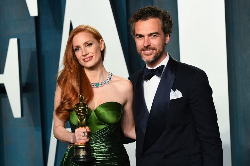 Jessica Chastain and husband in March 2022.