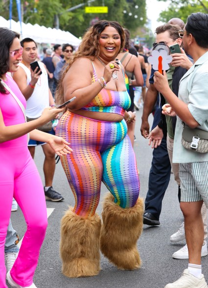 SHINING STAR: At Los Angeles' Pride Parade, Lizzo is ready for warm and cold fronts.