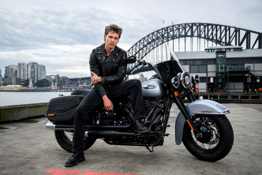 CAN'T HARLEY WAIT: Austin Butler stays in character as he promotes his new film “The Bikeriders” in Sydney.