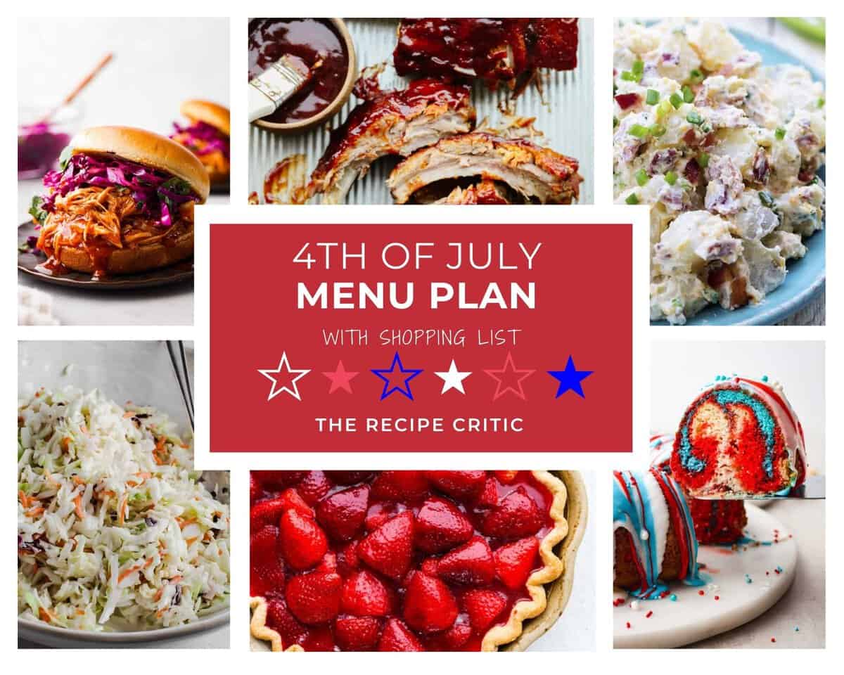 4th of July Menu Plan Collage No Numbers
