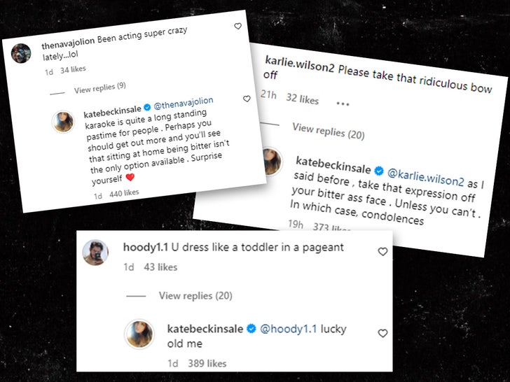 Collage of comments from Kate Beckinsale