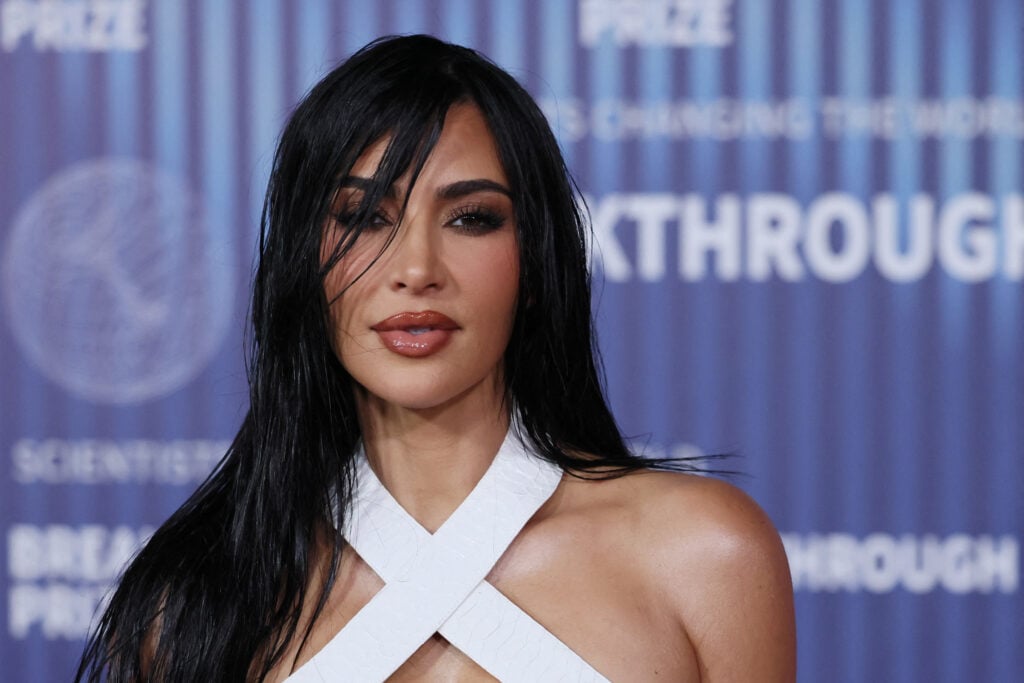 Kim Kardashian arrives at the 10th Annual Breakthrough Awards ceremony at the Academy Museum of Motion Pictures in Los Angeles, California on April 13, 2024. 