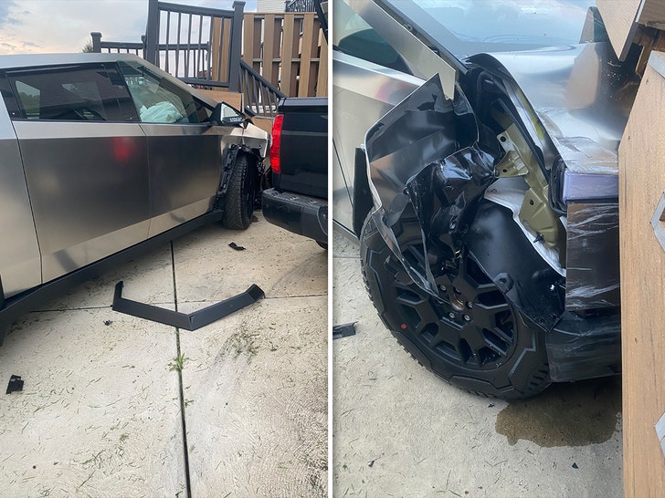 tesla and toyota truck accident