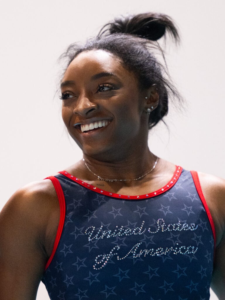 Simone Biles on July 23, 2024, ahead of the Paris Olympics.