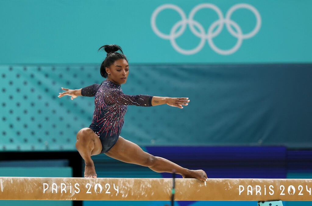 Simone Biles on July 25, 2024 for the Paris Olympics.