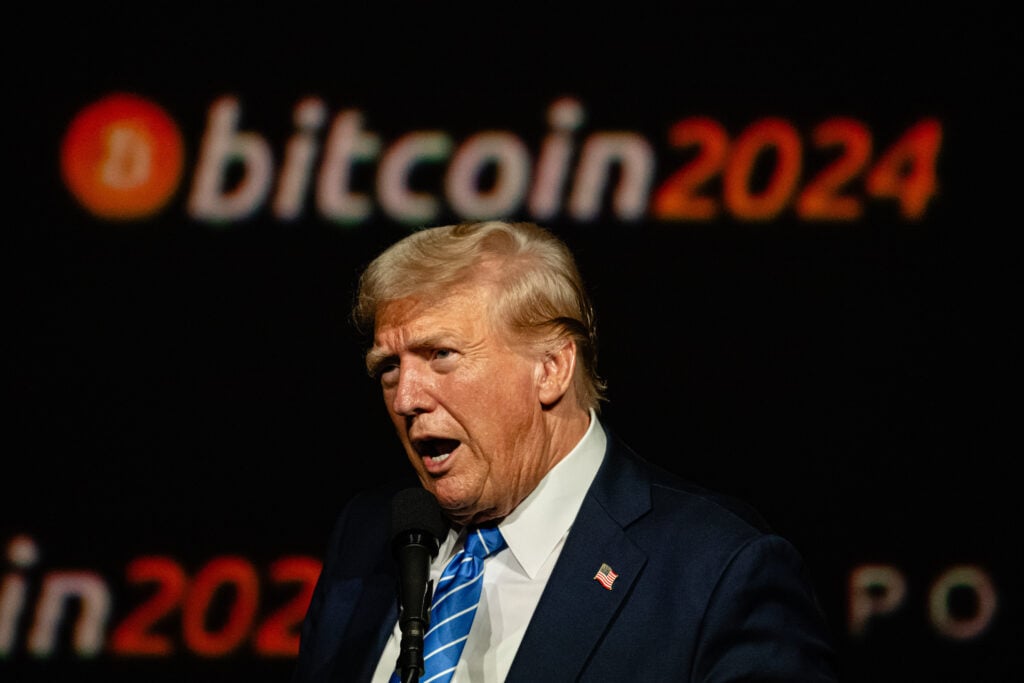 Donald Trump strangely shouts at a Bitcoin conference on July 27, 2024.