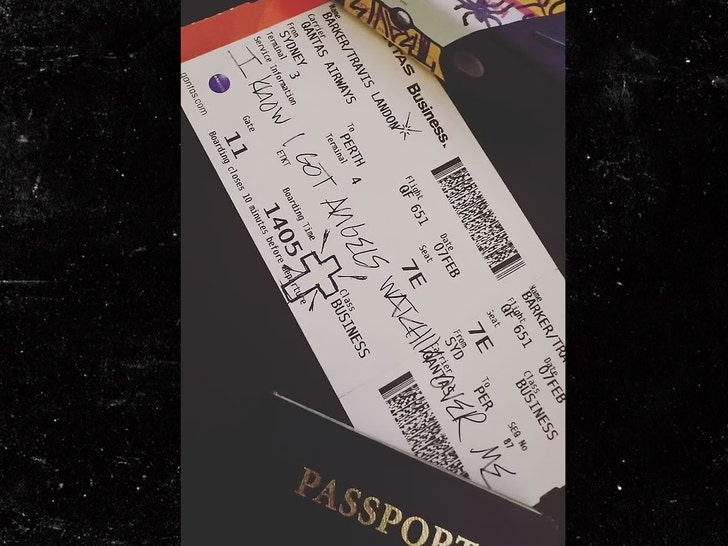 travis barker boarding pass