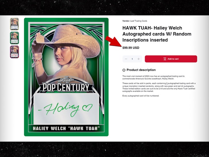 hailey welch hawk tuah card