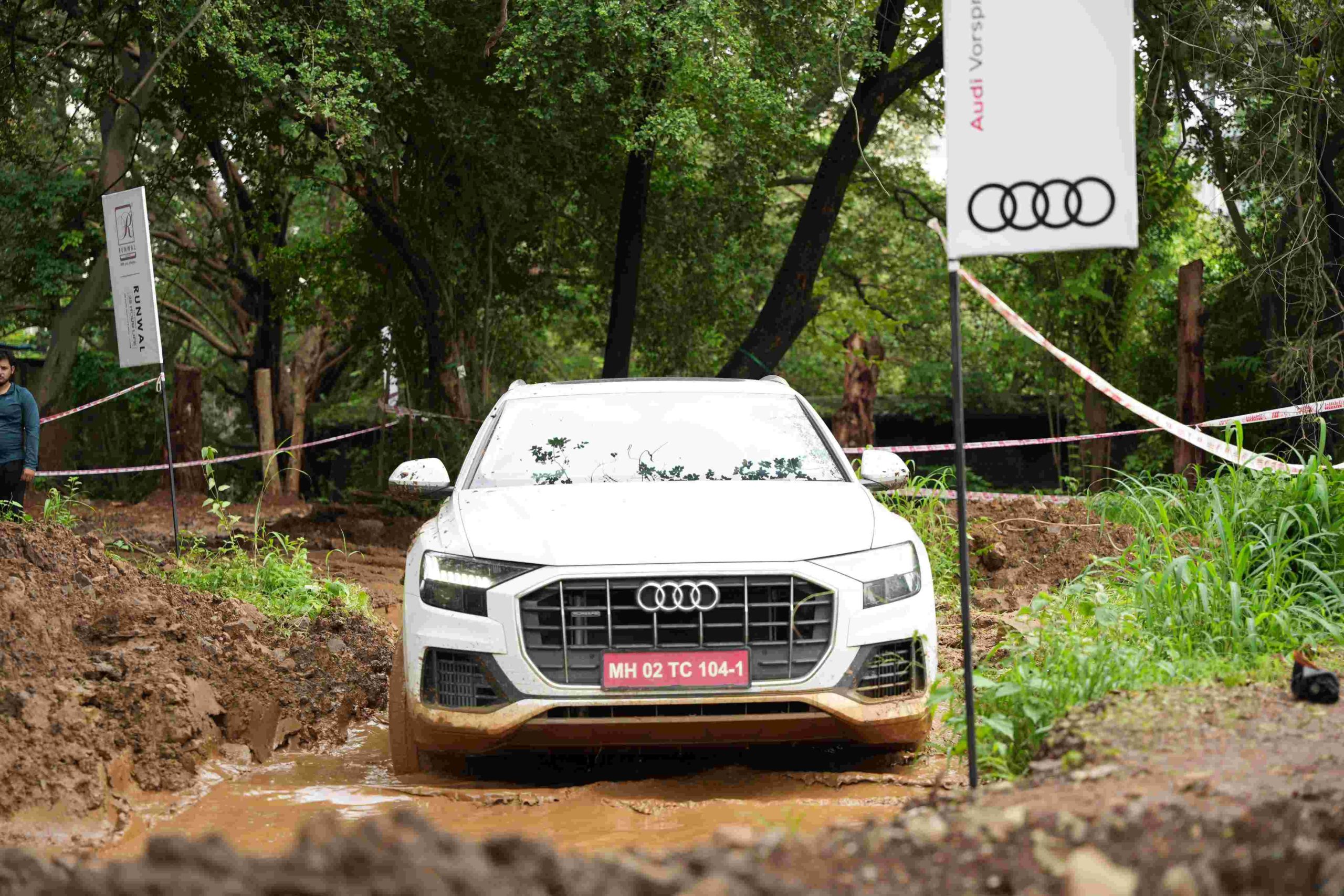 Audi Q8 wading in water