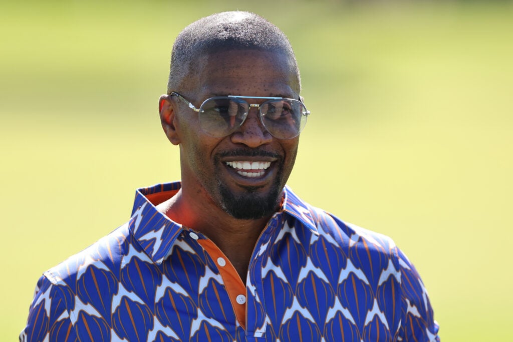 Jamie Foxx looks on during the pro-am ahead of the Sony Open in Hawaii at Waialae Country Club on January 10, 2024 in Honolulu, Hawaii.