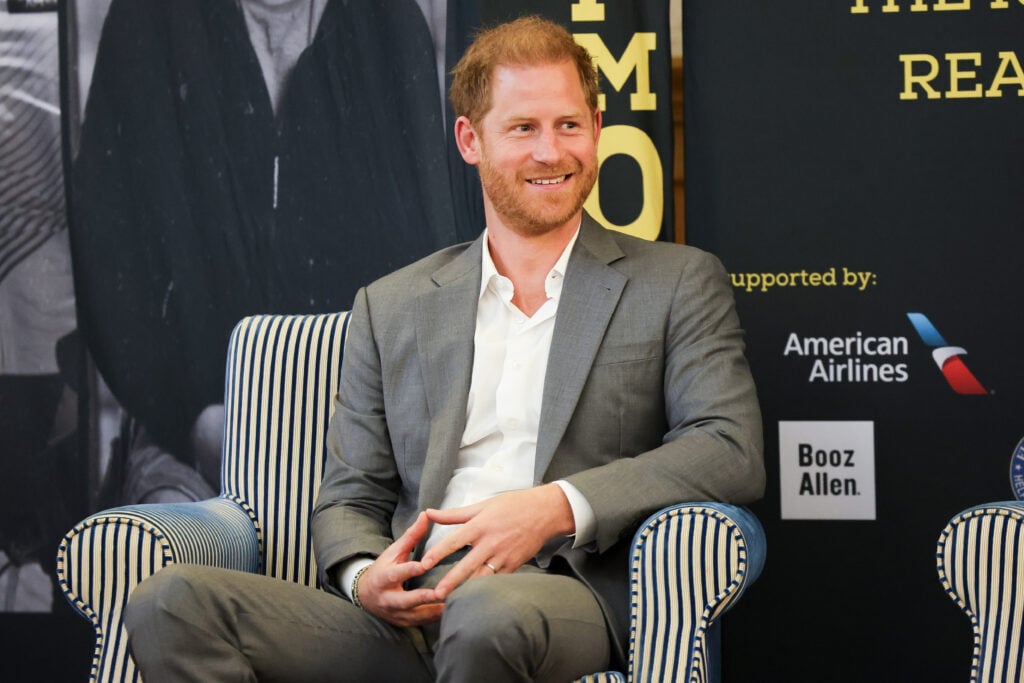 Prince Harry, Duke of Sussex, Patron of the Invictus Games Foundation on stage during the Invictus Games Foundation Talk titled 