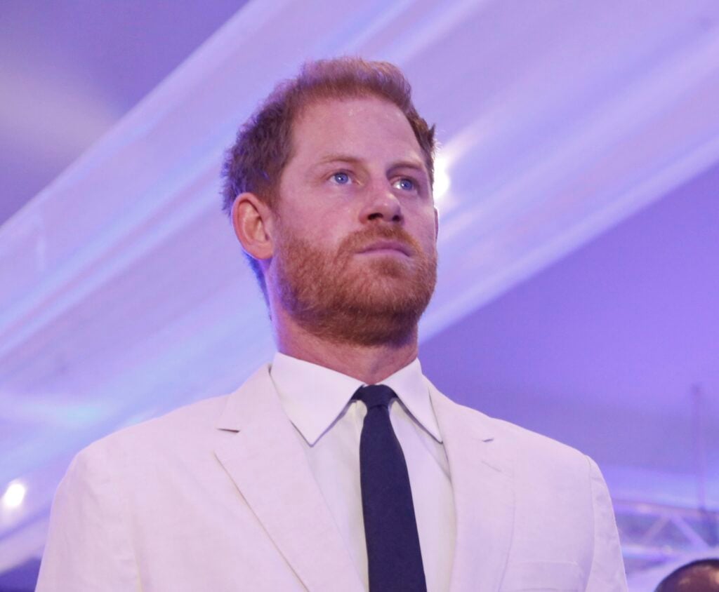 Prince Harry in a white suit