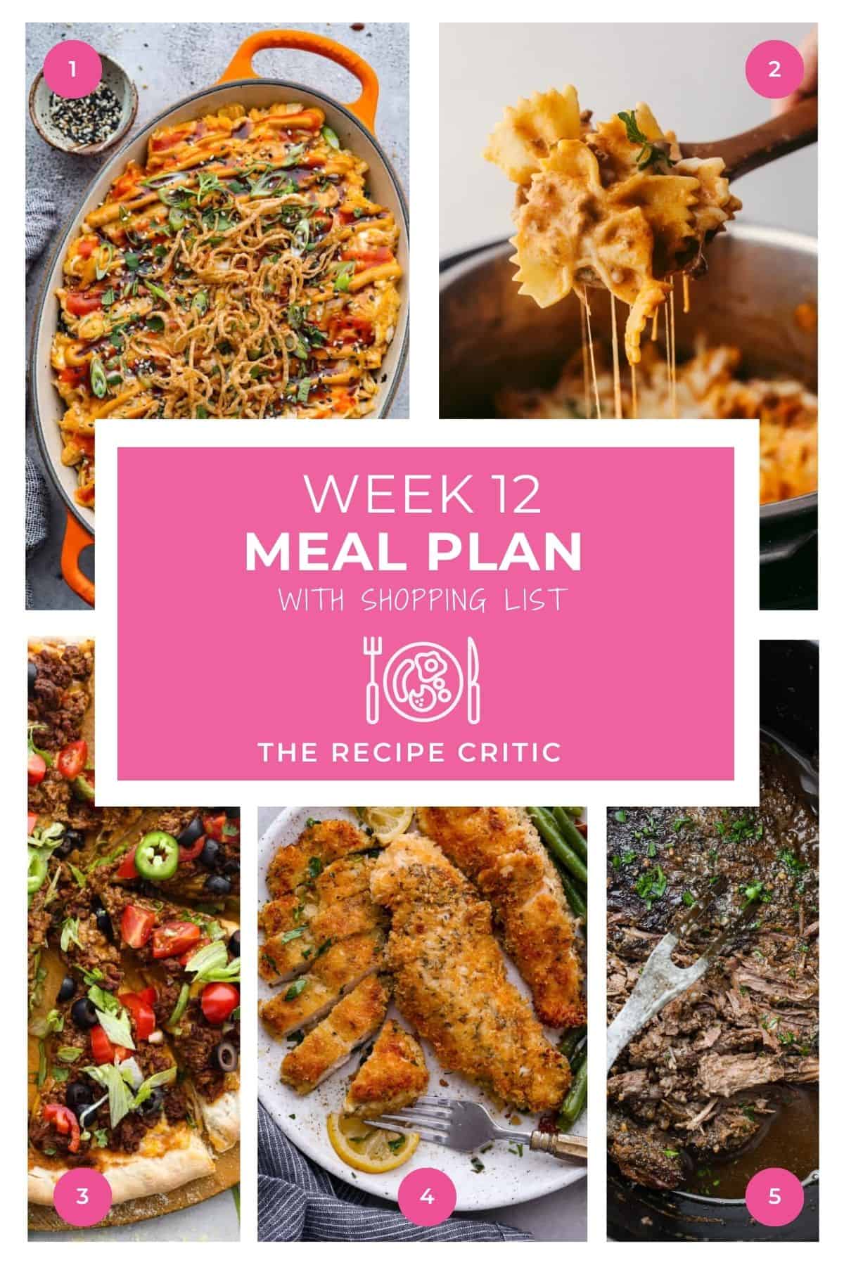 Week 12 Meal Plan Collage