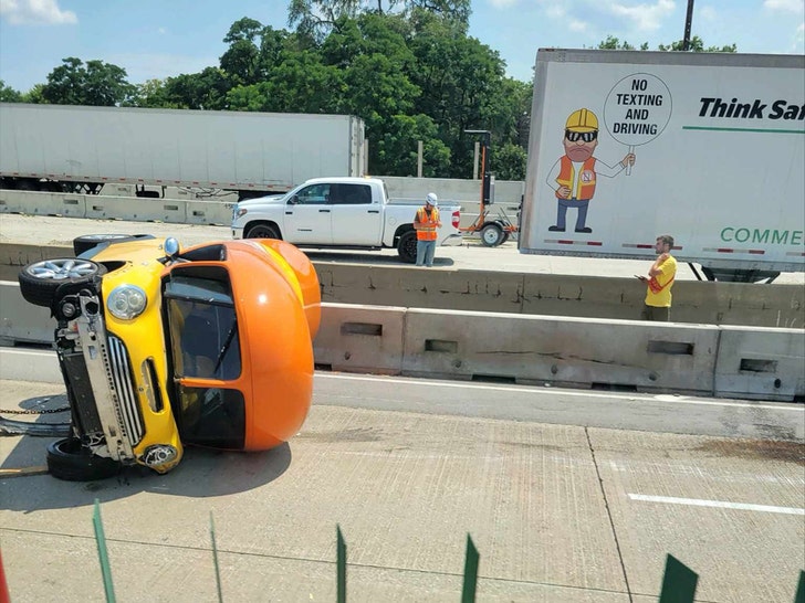 oscar meyer's car overturned