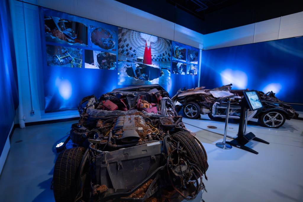 Corvettes rescued from sinkhole in Ground to Sky: The Sinkhole Reimagined exhibit