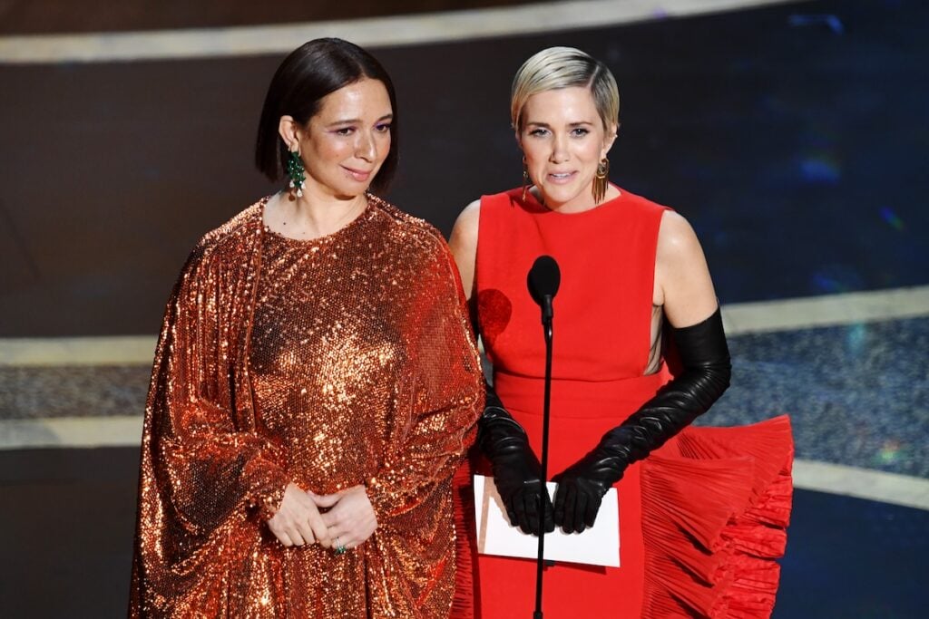     Maya Rudolph and Kristen Wiig presenting the Oscars