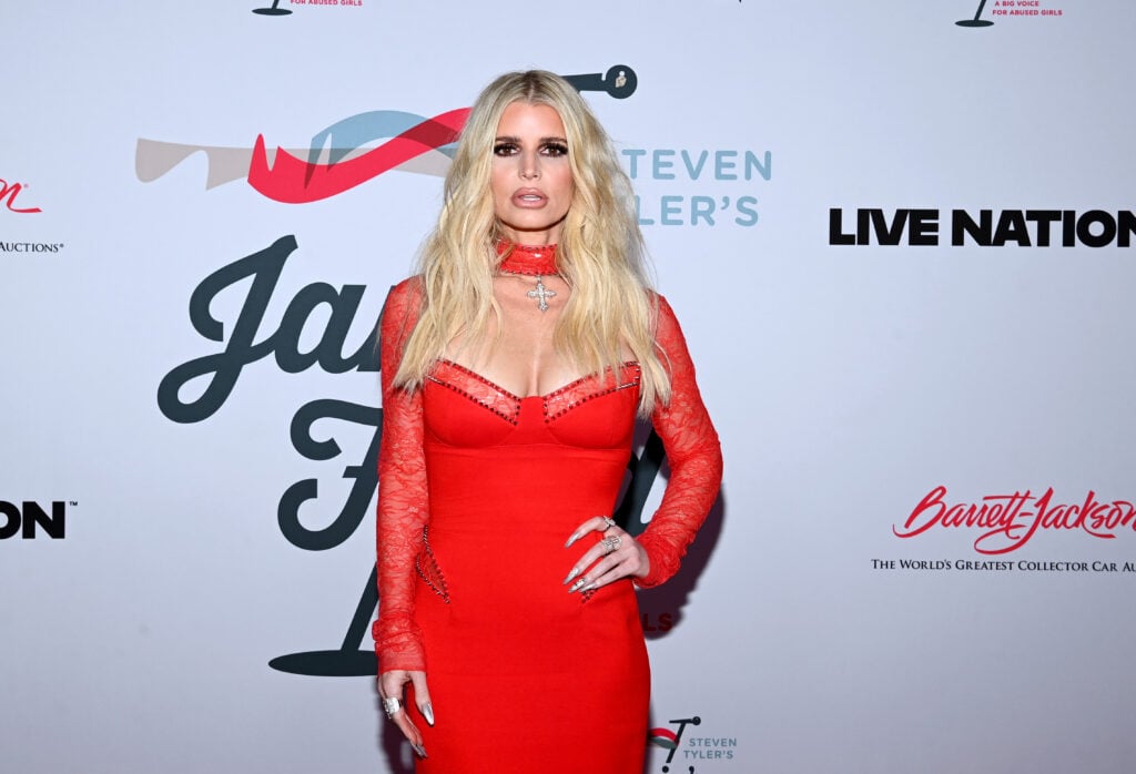 Jessica Simpson in red