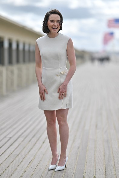 FRESH AS A DAISY: In France for the Deauville Film Festival, Daisy Ridley keeps it short and concise.