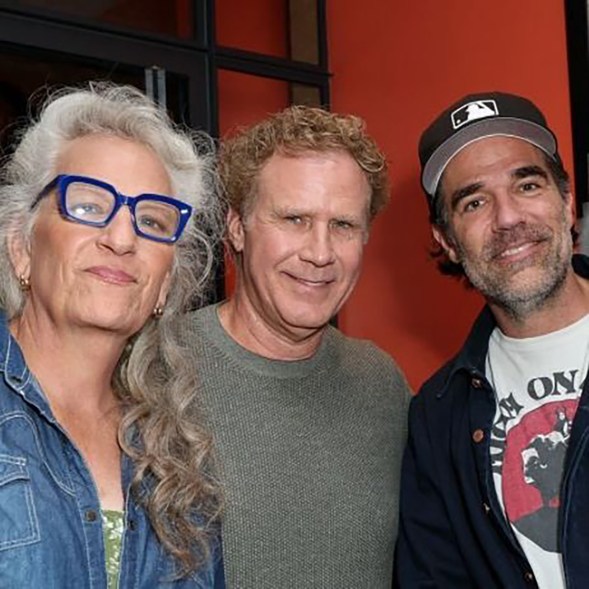 THEIR WILL BE DONE: At a screening of “Will & Harper” in London, Harper Steele (left to right), Will Ferrell and Rob Delaney celebrate their friendship.