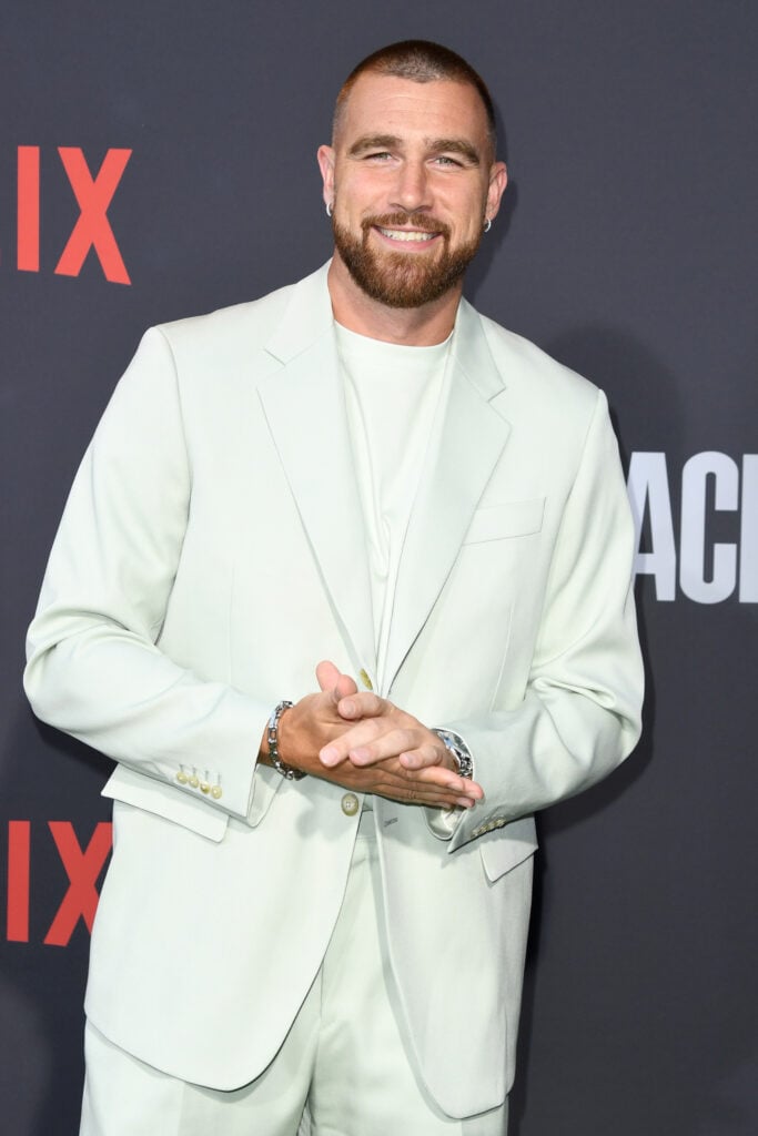 Travis Kelce attends Netflix series premiere in Los Angeles "Quarterback" at the TUDUM Theater on July 11, 2023 in Hollywood, California. 