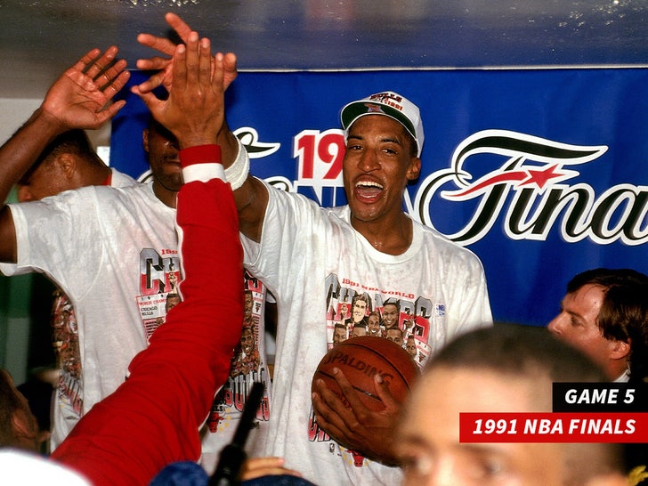 092724 Scottie Pippen Game 5 Finals Celebration Getty