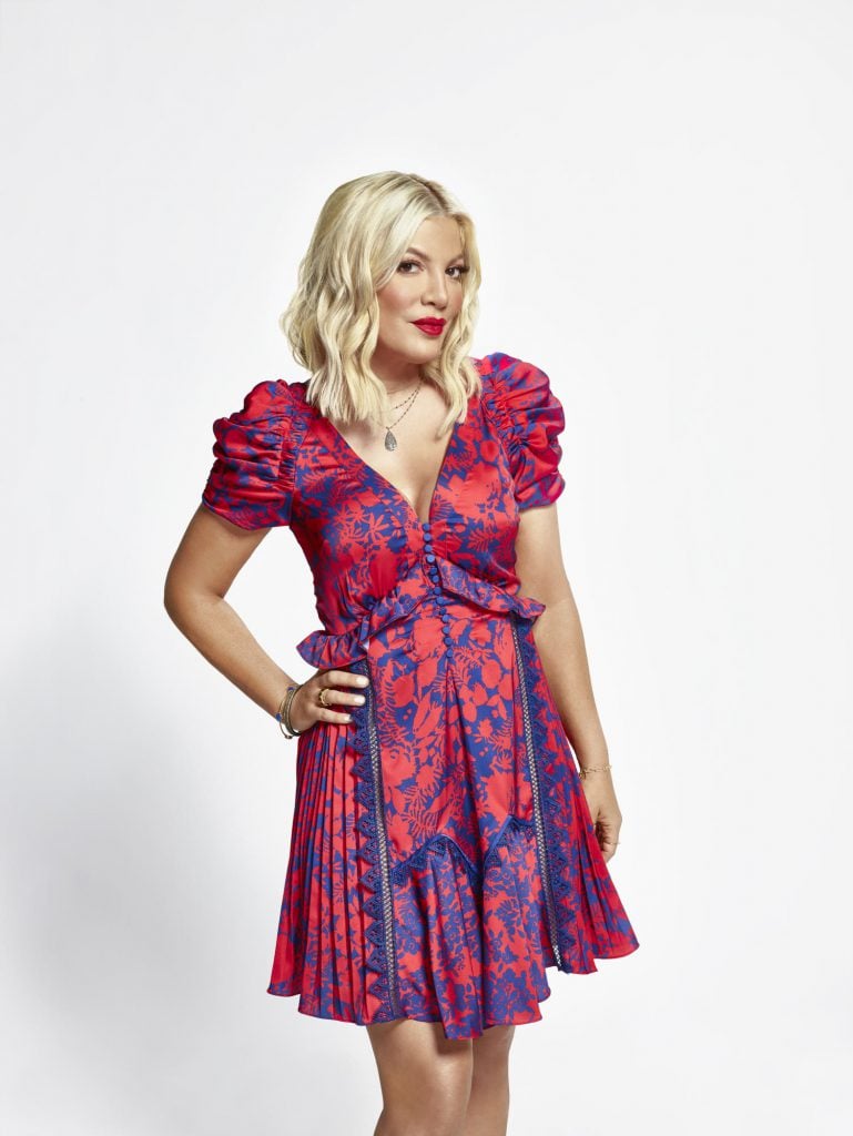 Tori Spelling promotes BH90210