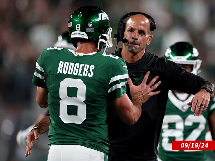 Aaron Rodgers and Robert Saleh Getty 1