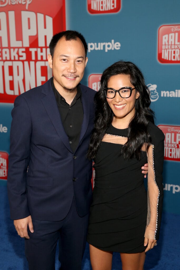 Justin Hakuta and actor Ali Wong attend the world premiere of the Disney film "RALPH BREAKS THE INTERNET" at the El Capitan Theater on November 5, 2018 in Hollywood, California.  