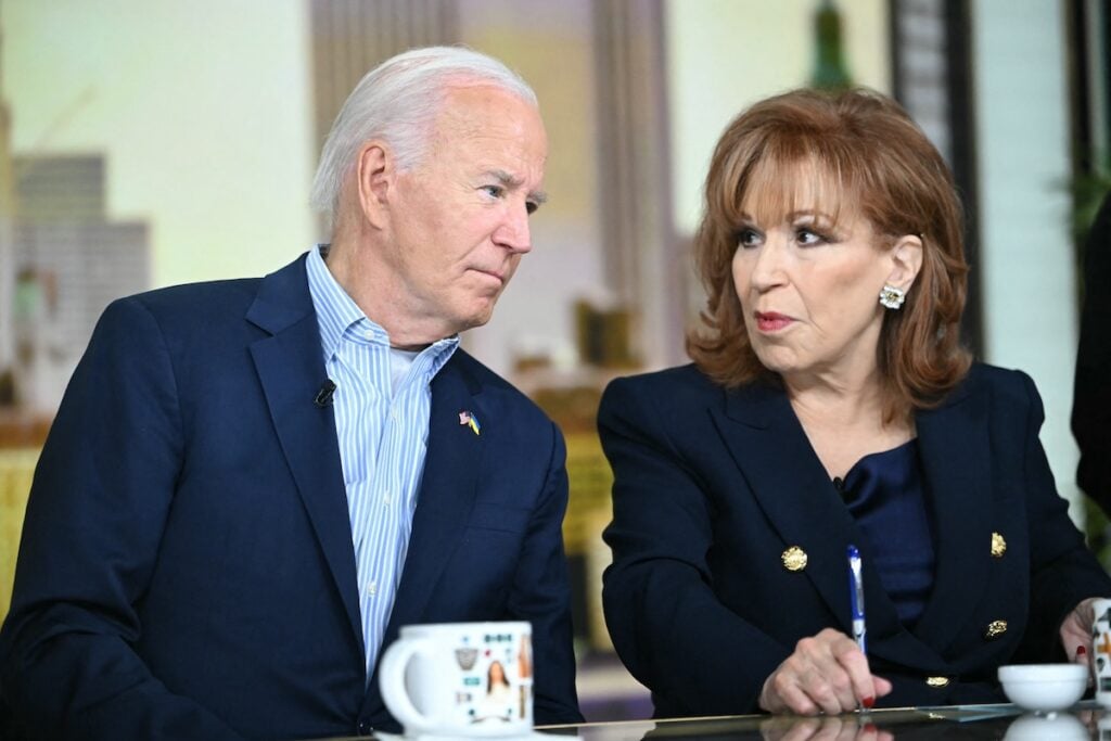 Joy Behar with Joe Biden in view