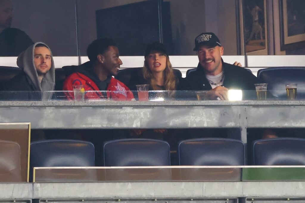 Taylor Swift and Travis Kelce attend the first American League game