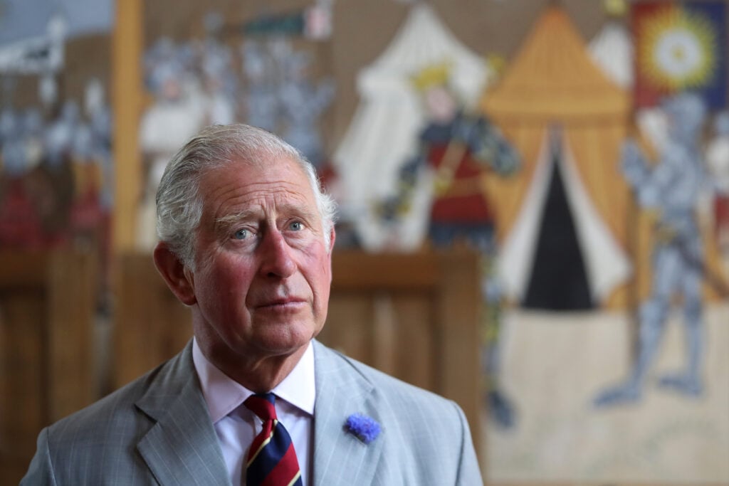 Prince Charles, Prince of Wales, visits Tretower Court on July 5, 2018 in Crickhowell, Wales.  