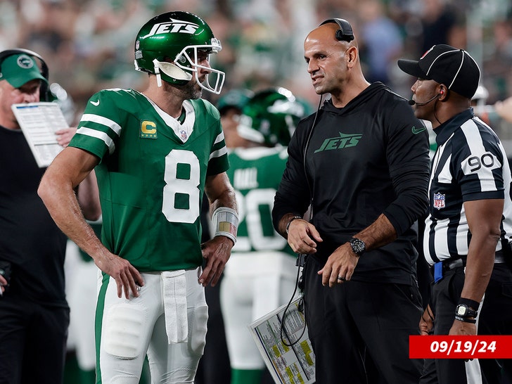 Aaron Rodgers and Robert Saleh Getty 2